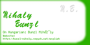 mihaly bunzl business card